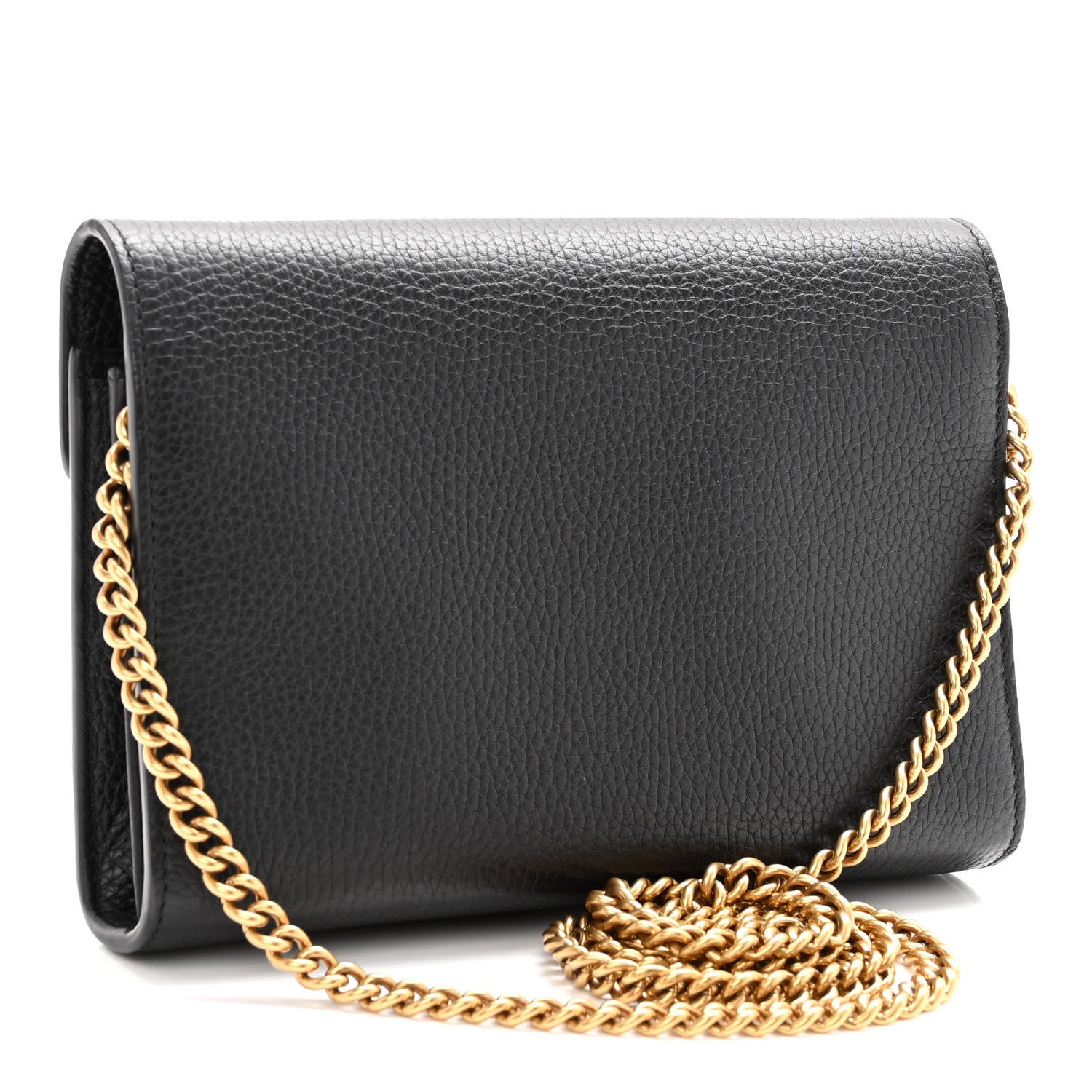 Gucci Calfskin GG Marmont Chain Wallet Black 3 of 11
