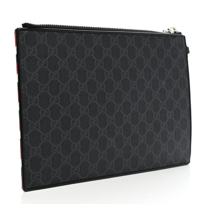 Gucci GG Supreme Monogram Night Courrier Zip Wristlet Pouch Black Multicolor 3 of 8