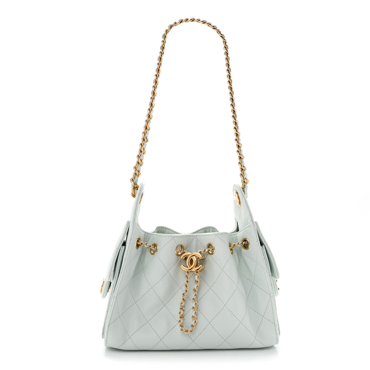 Chanel Caviar Quilted Mini Chanel 25 Handbag Light Blue 1 of 21