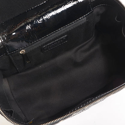 Chanel Distressed Patent Leather Studded Train Case Black 8 of 8