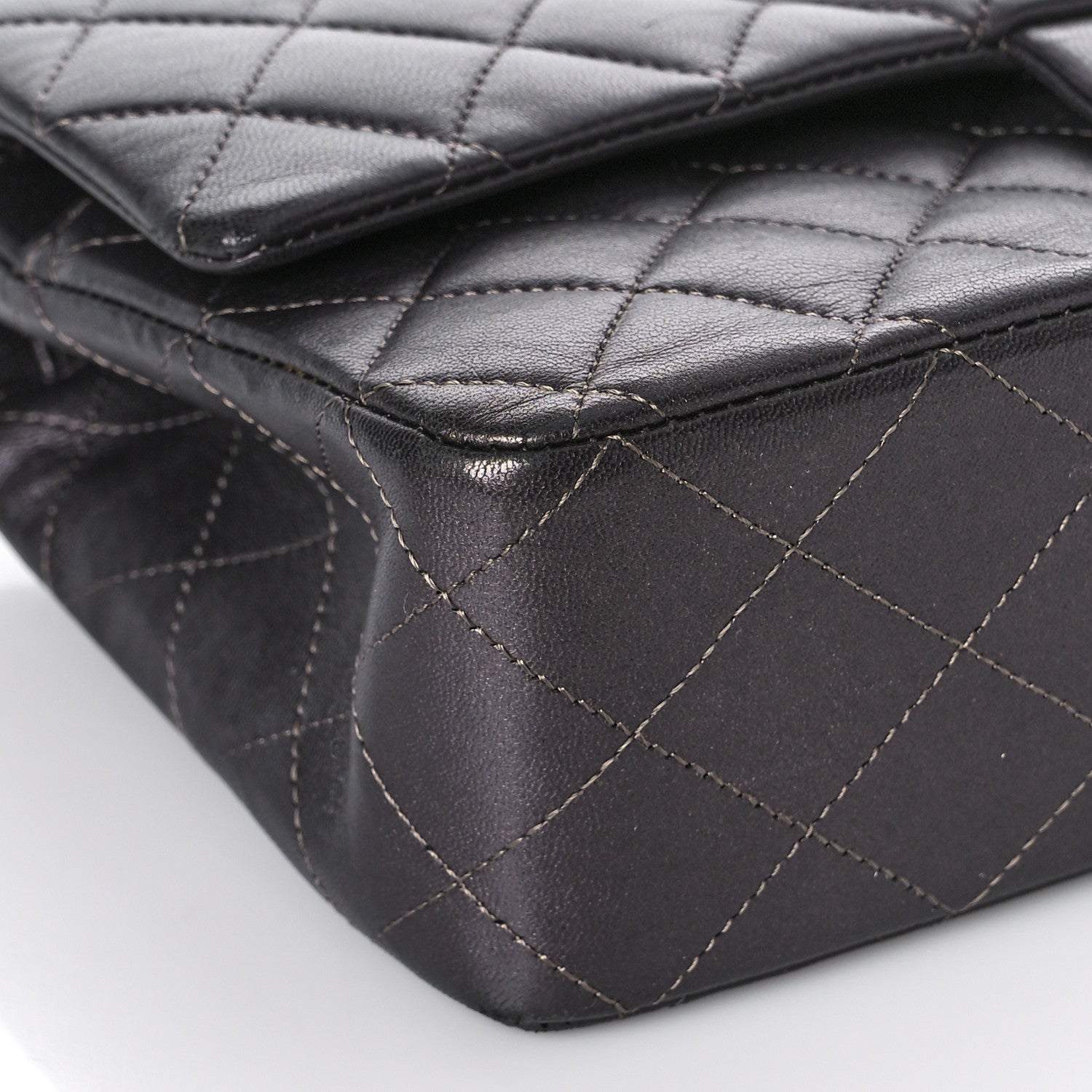 Chanel Metallic Lambskin Quilted Medium Double Flap Pewter 7 of 13