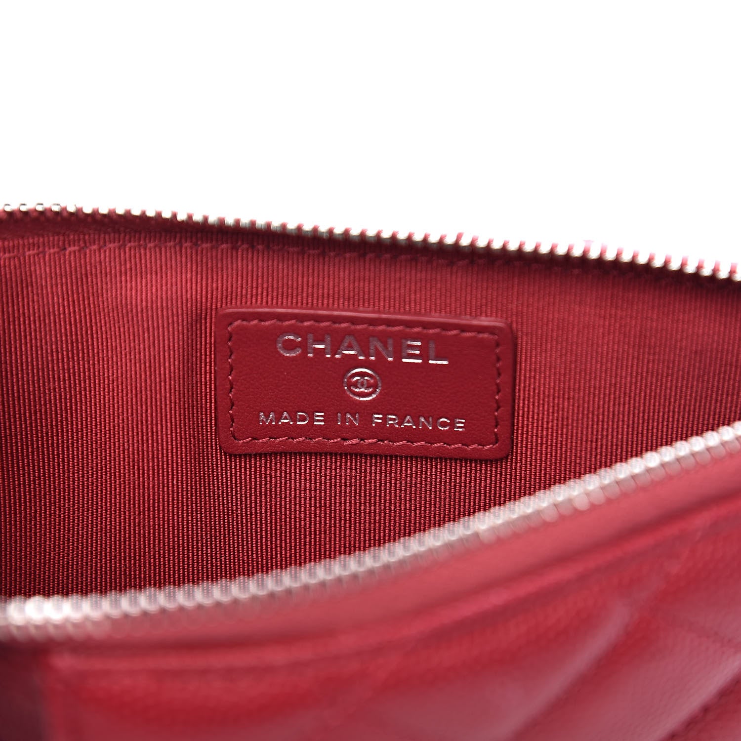 Chanel Caviar Quilted Classic Flat Wallet Pouch Red 6 of 8