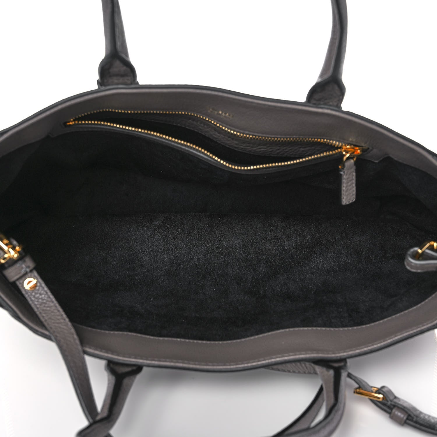 Tom Ford Pebbled Calfskin Medium Jennifer Zip Tote Graphite 5 of 9
