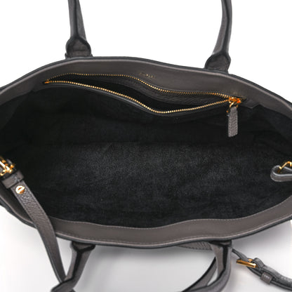 Tom Ford Pebbled Calfskin Medium Jennifer Zip Tote Graphite 5 of 9