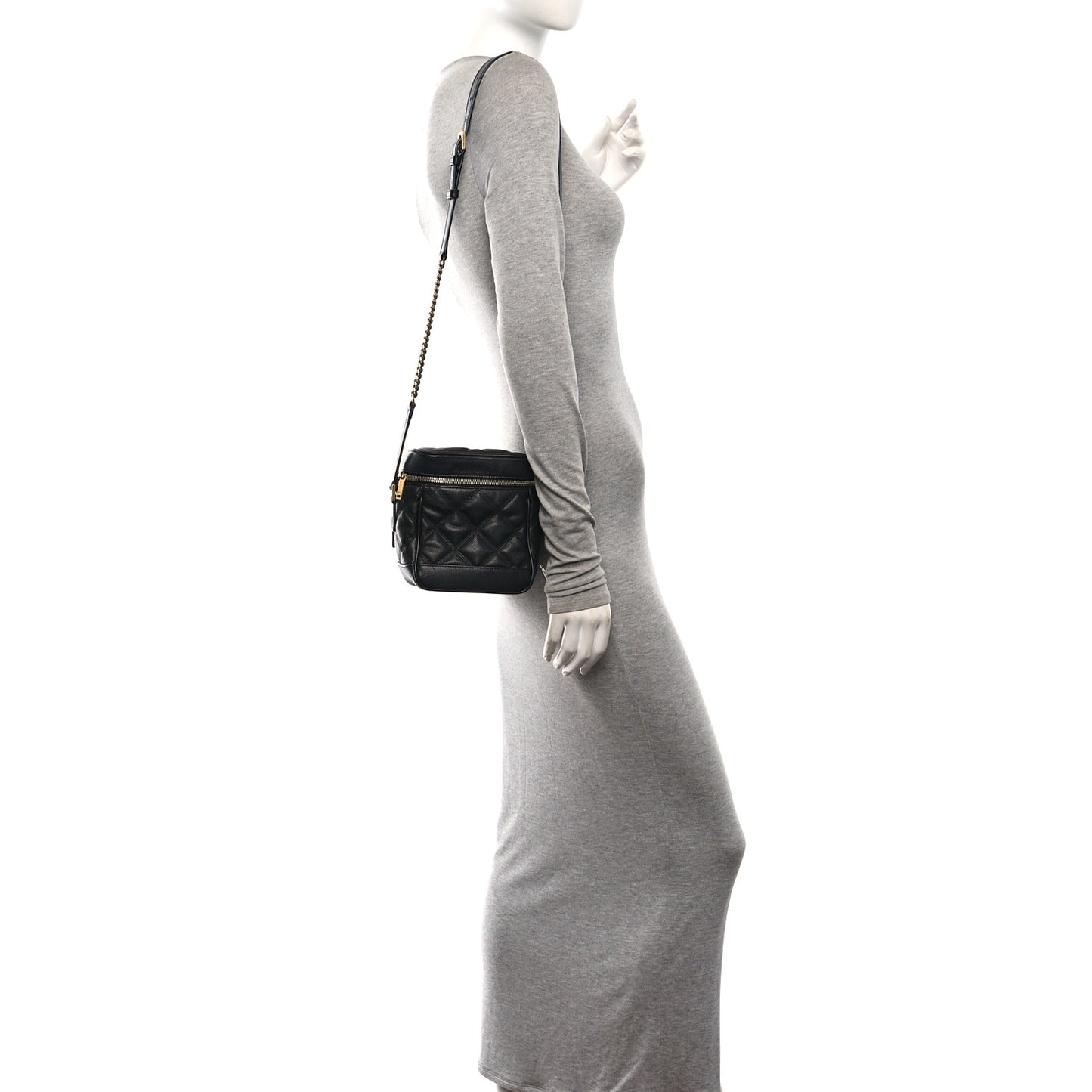 Grain de Poudre Quilted 80's Vanity Bag Black