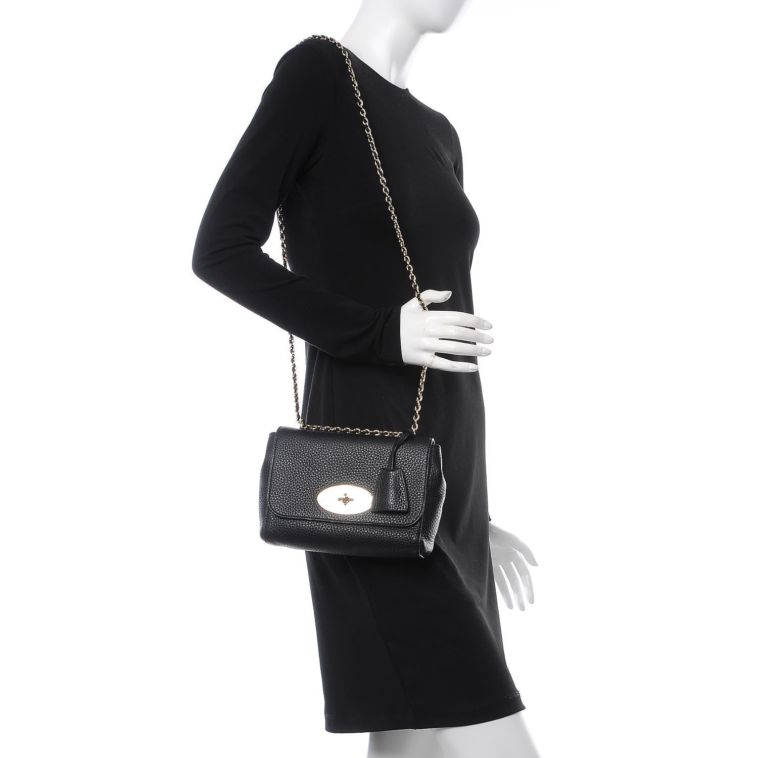 Mulberry Glossy Goatskin Small Lily Flap Black 2 of 8