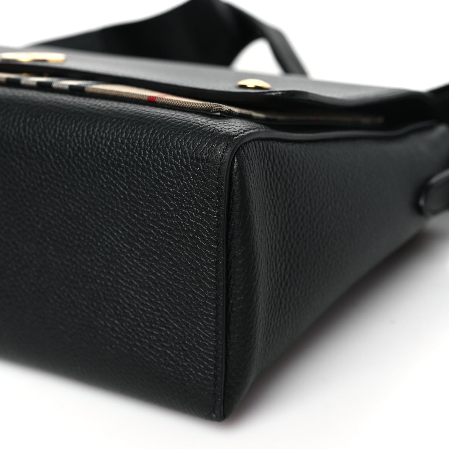 Burberry Coated Canvas Calfskin Vintage Check Medium Note Crossbody Bag Black 10 of 10