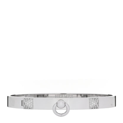 Hermes 18K White Gold Diamond PM Collier De Chien Bracelet SH 1 of 4