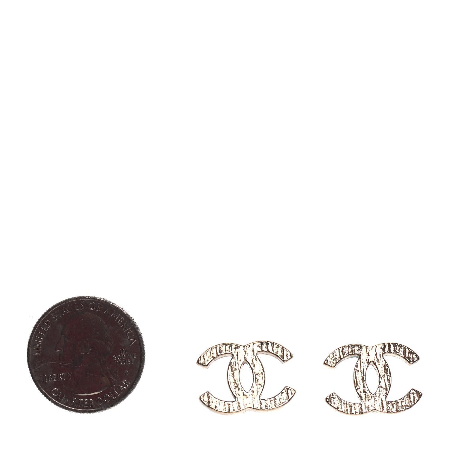Chanel Textured CC Earrings Gold 2 of 4