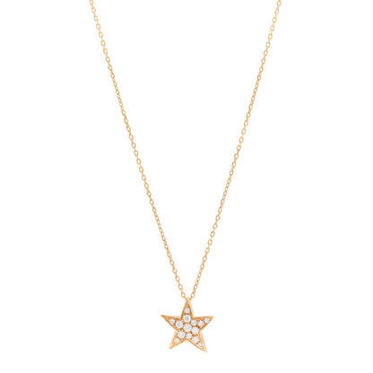 Chanel 18K Yellow Gold Diamond Small Comete Geode Pendant Necklace 1 of 4