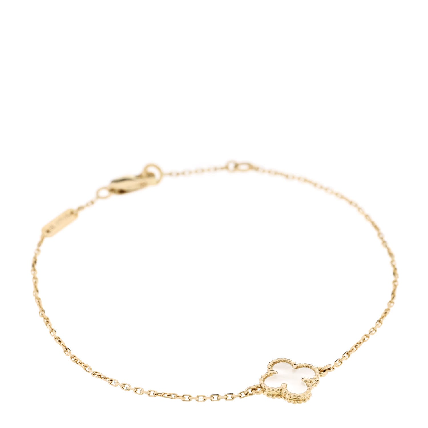 Van Cleef & Arpels 18K Yellow Gold Mother of Pearl Sweet Alhambra Bracelet 1 of 5
