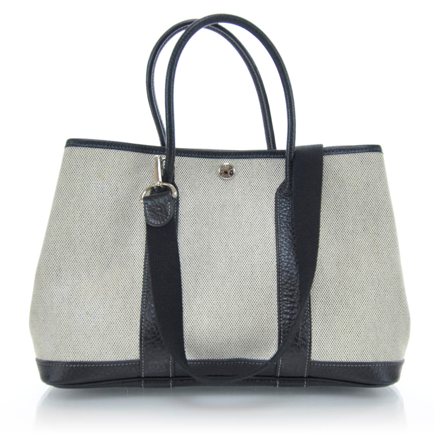 Hermes Toile Leather Garden Party PM 1 of 10