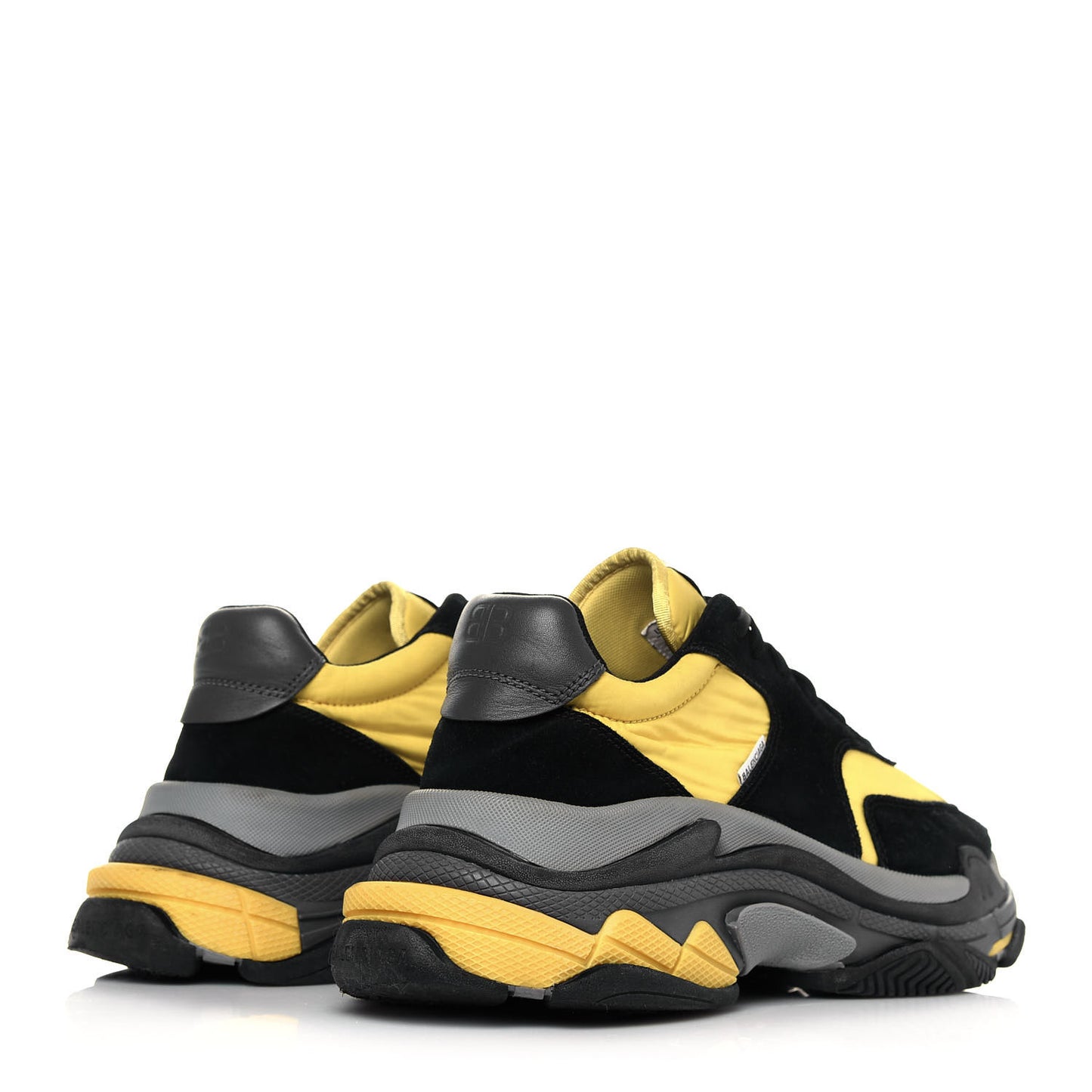 Nylon Suede Mens Triple S 2.0 Sneakers 45 Black Jaune Gris