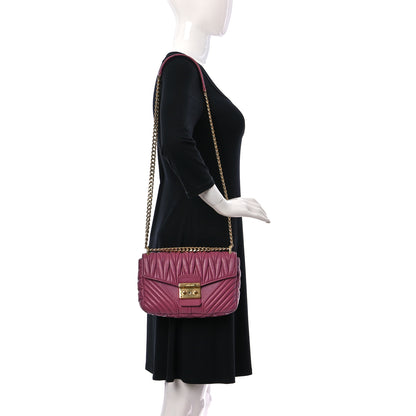 Miu Miu Nappa Matelasse Biker Shoulder Bag Bruyere 2 of 9