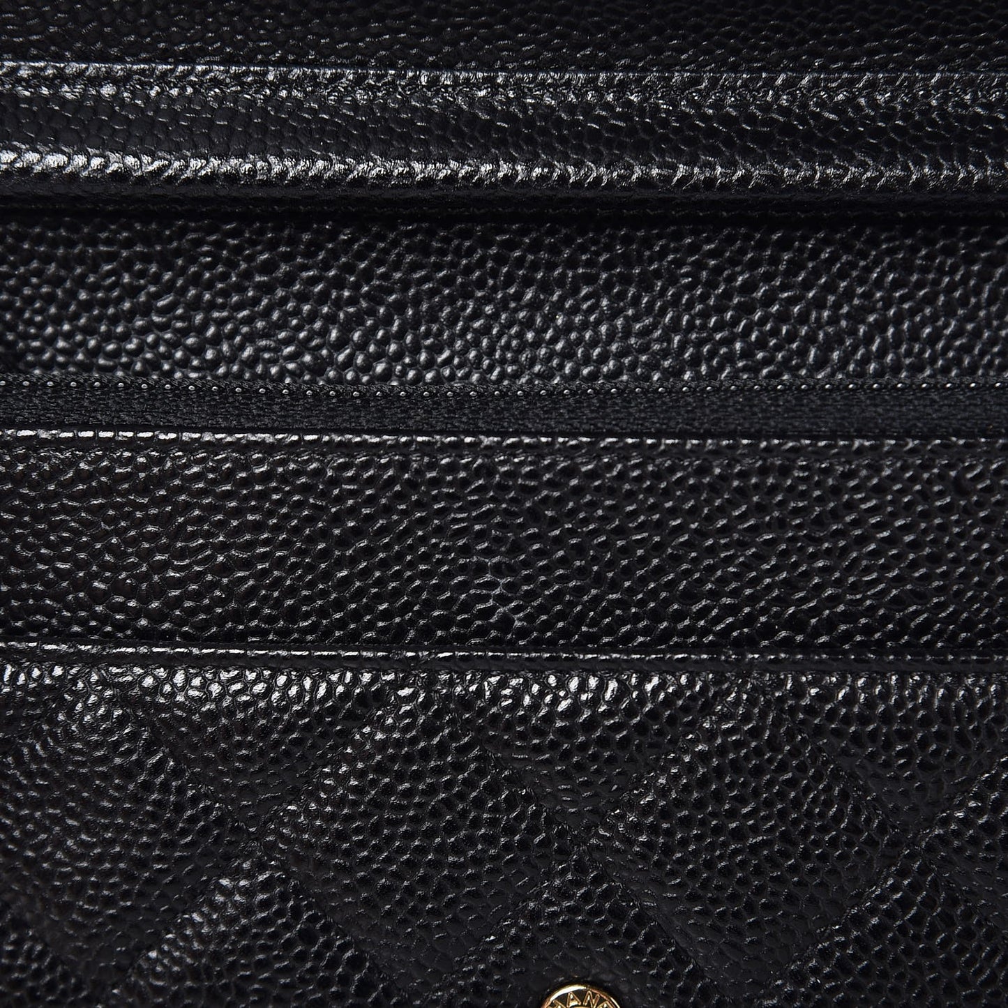 Caviar Quilted Wallet On Chain WOC Black