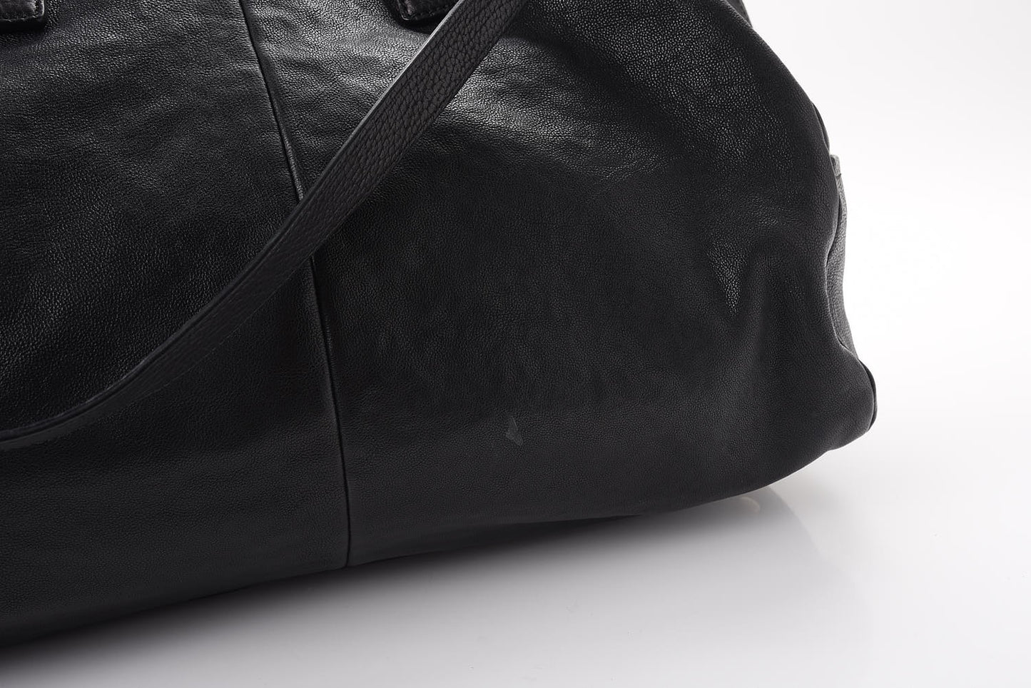Calfskin Vavin Logo Strap Duffle Bag Black