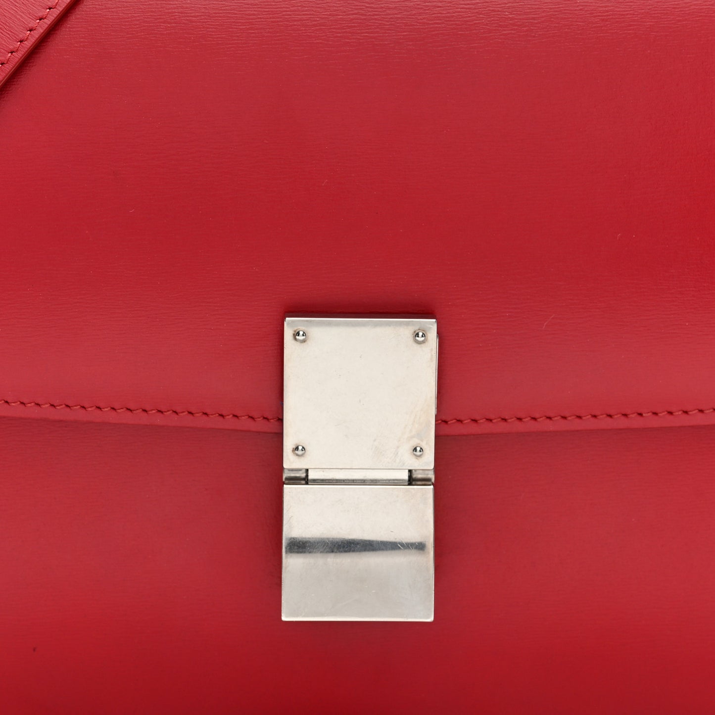 Box Calfskin Medium Classic Box Flap Bag Red