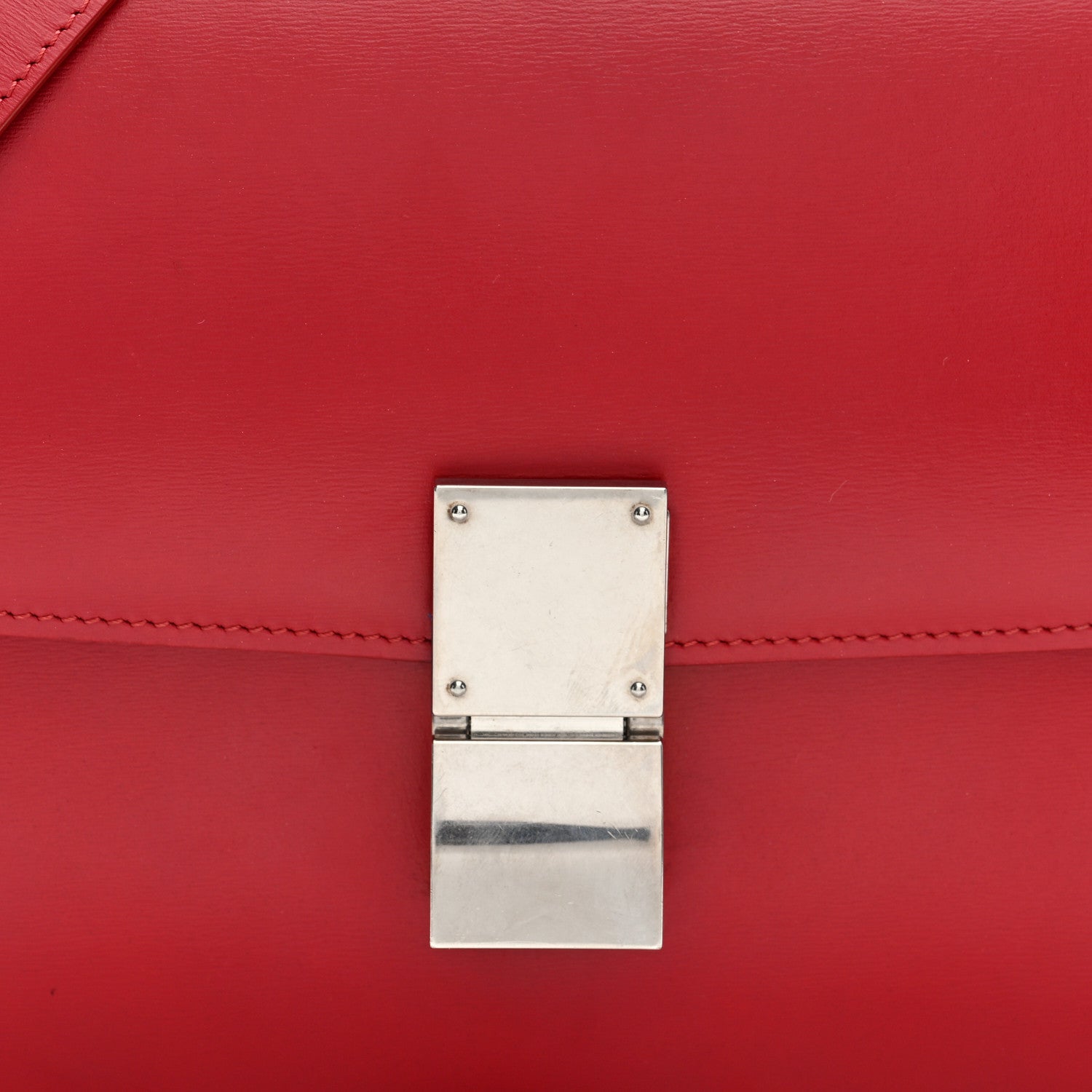 Celine Box Calfskin Medium Classic Box Flap Bag Red 7 of 9