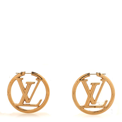 Louis Vuitton Metal Louise Hoop Earrings Gold 1 of 6