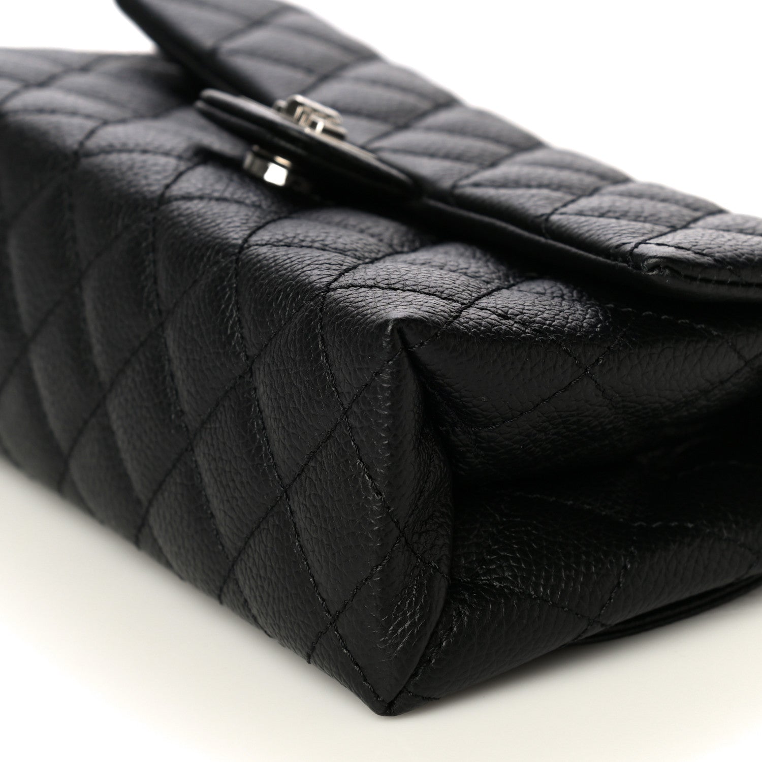Chanel Grained Calfskin Quilted 2.55 Reissue Flap Belt Bag Clutch Black 11 of 14