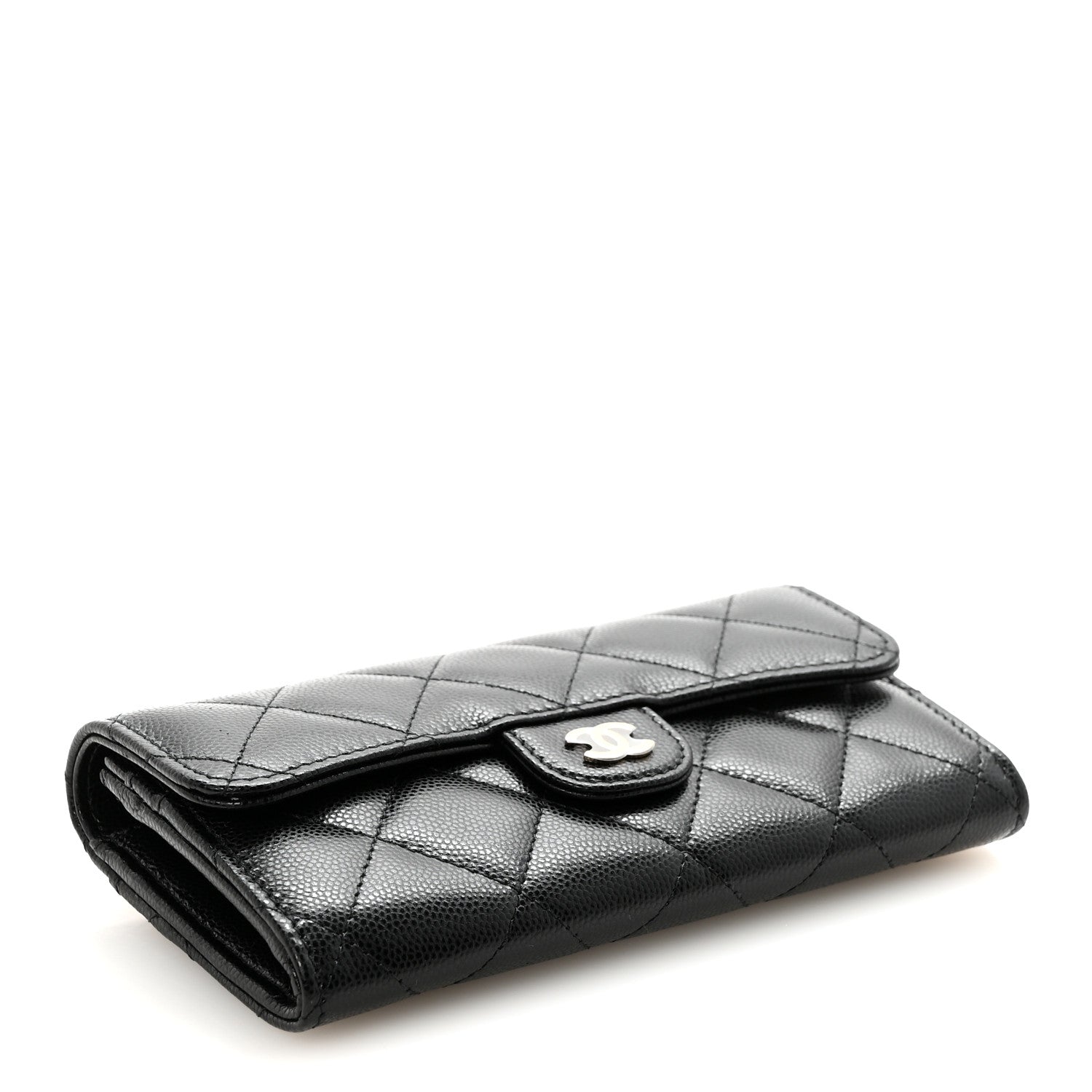 Chanel Caviar Quilted Medium Gusset Flap Wallet Black 4 of 9