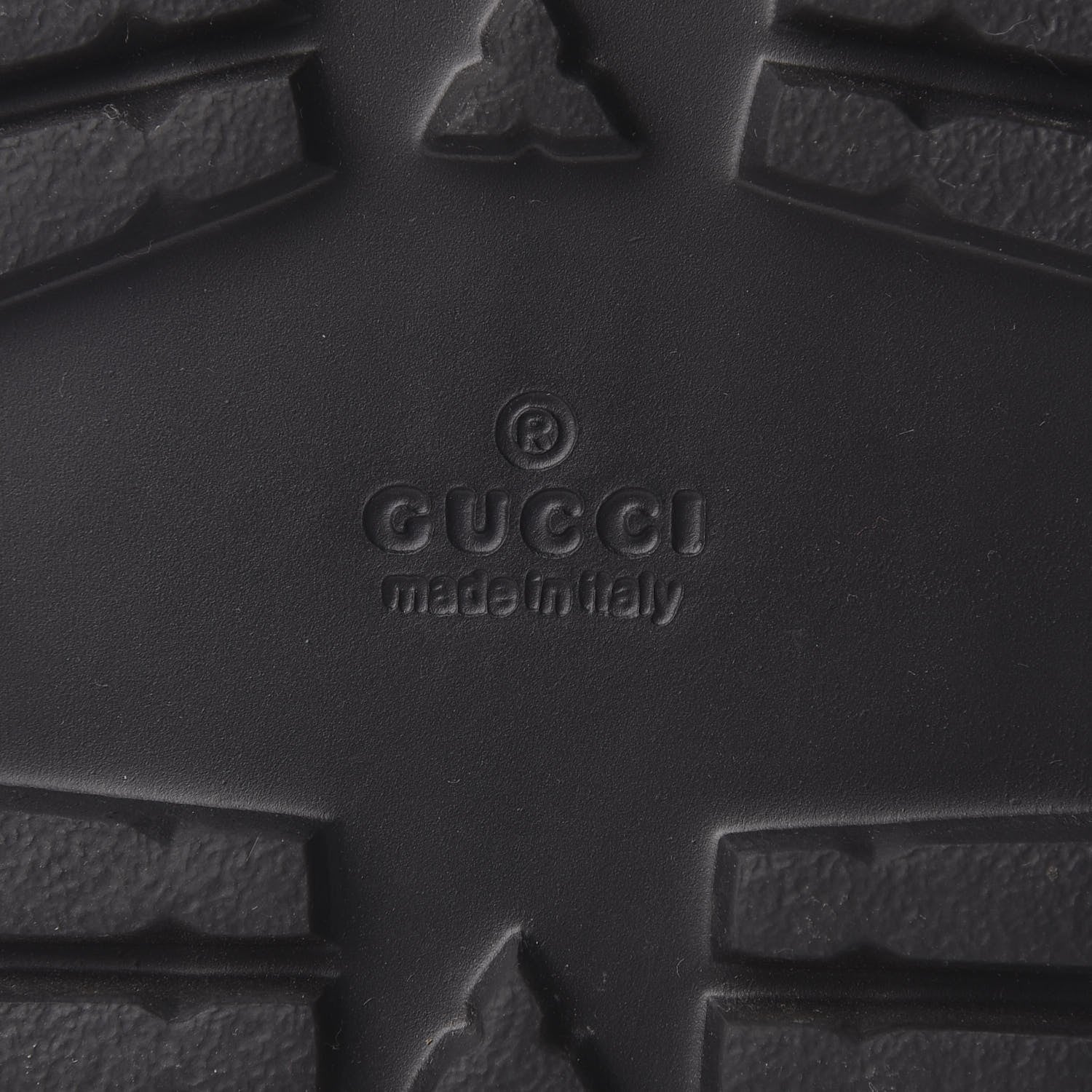 Gucci Rubber Web Mens Lug Sole Slide Sandals 5 Black Green Red 7 of 7