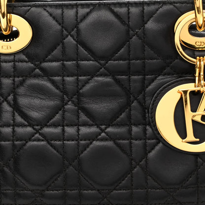 Christian Dior Lambskin Cannage Medium Lady Dior Black 8 of 10
