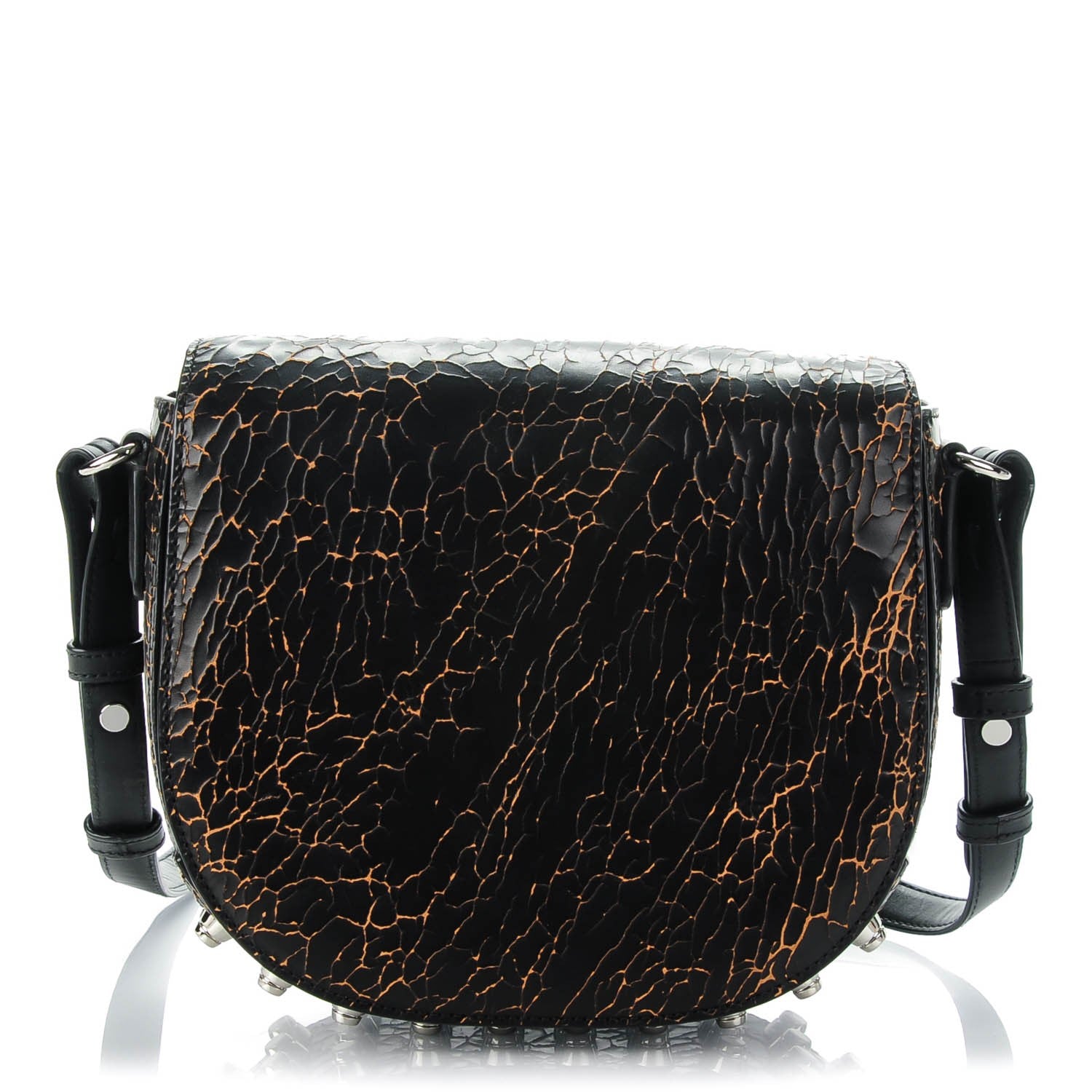 Alexander Wang Cracked Calfskin Lia Sling Black Silver Hardware 1 of 7