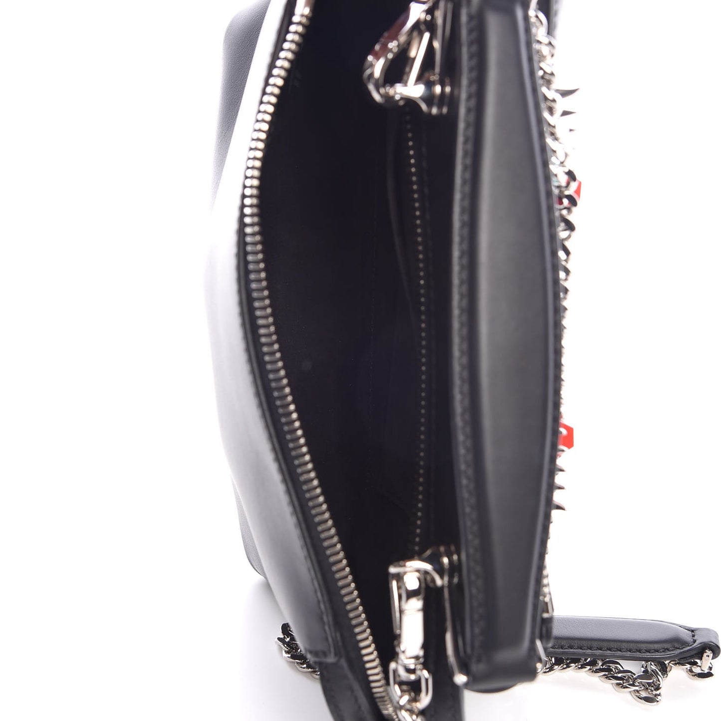 Vitello Baltico Hypnoteyes Studded Small Dotcom Click Chain Satchel Black