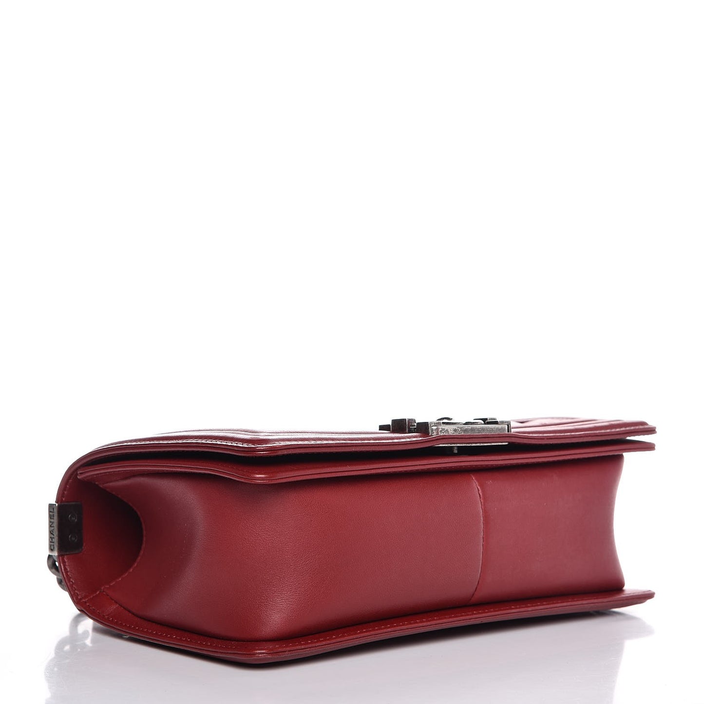 Calfskin Chevron Quilted Medium Boy Flap Red