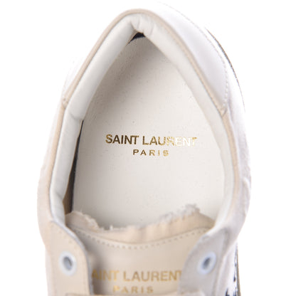 Saint Laurent Distressed Canvas Court Classic Sneakers 36 Panna 7 of 9