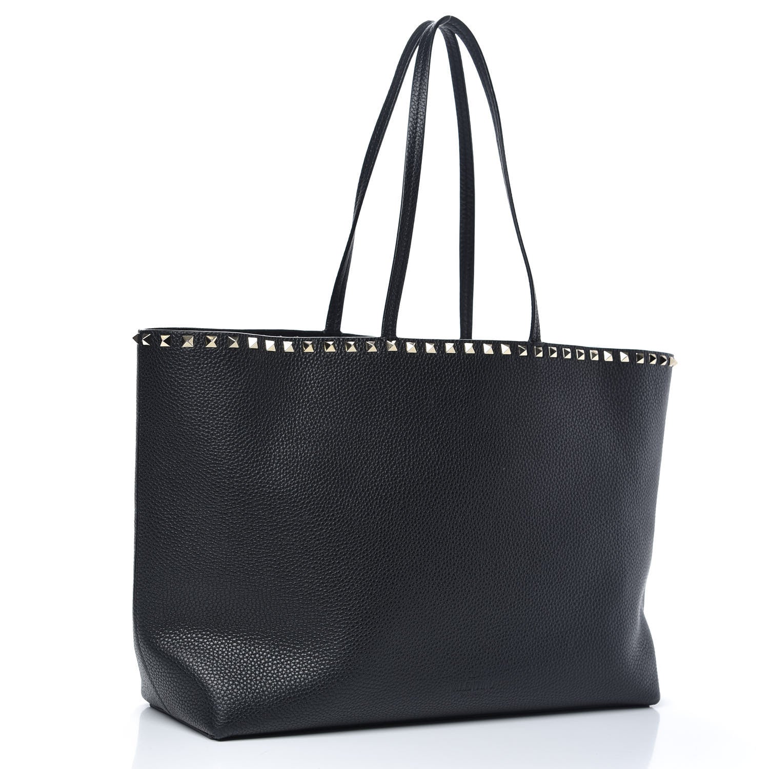 Valentino Garavani Grained Calfskin Rockstud Shoulder Tote Black 3 of 10