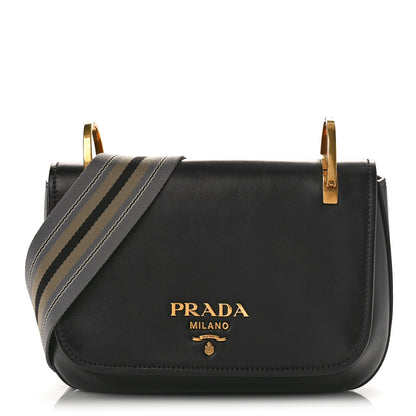 Prada City Calf Pionniere Saddle Bag Black 1 of 8