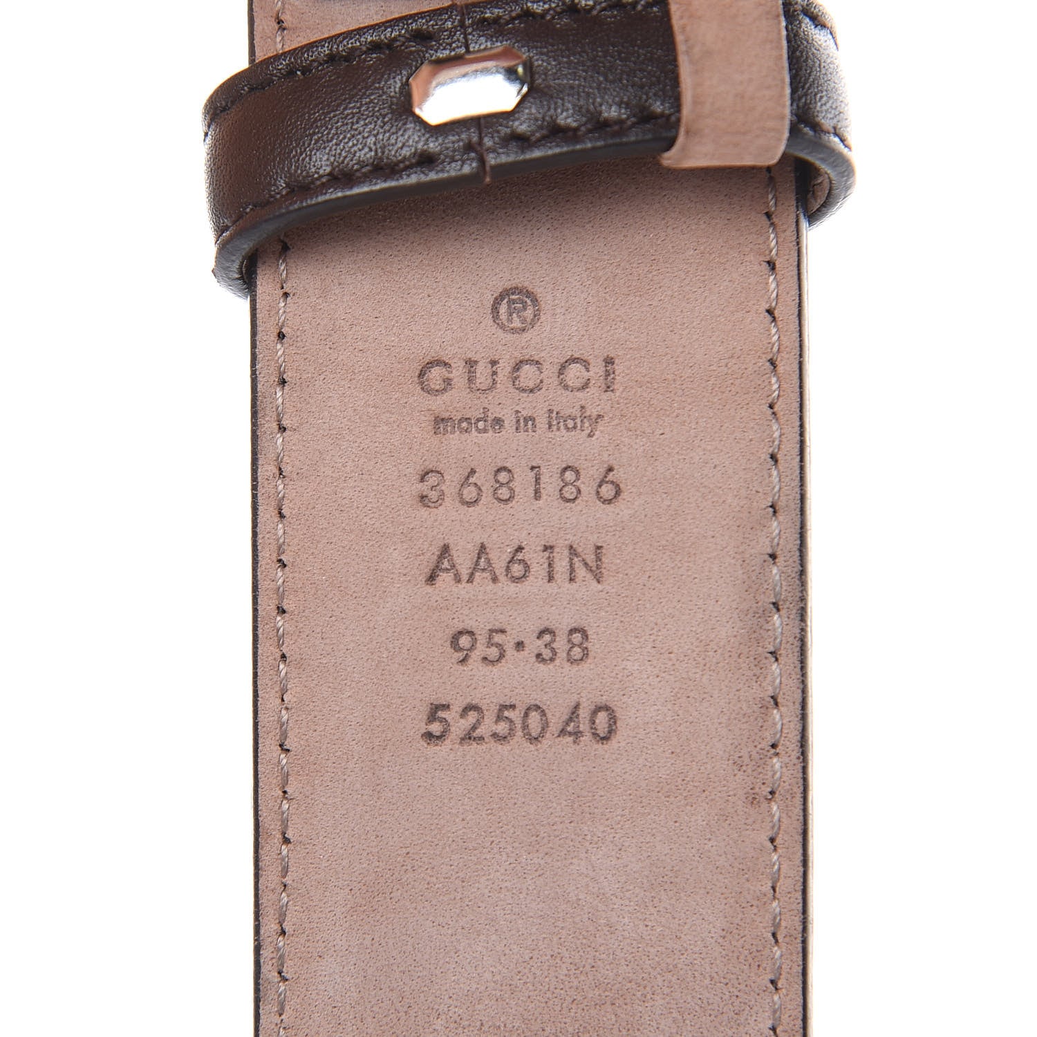 Gucci Soft Guccissima Margaux Calfskin Nickel Interlocking G 37mm Belt 95 38 Chocolate 4 of 8