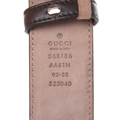 Gucci Soft Guccissima Margaux Calfskin Nickel Interlocking G 37mm Belt 95 38 Chocolate 4 of 8