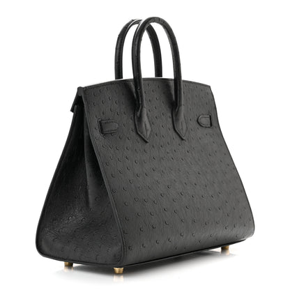Hermes Ostrich Birkin Sellier 25 Black 3 of 11