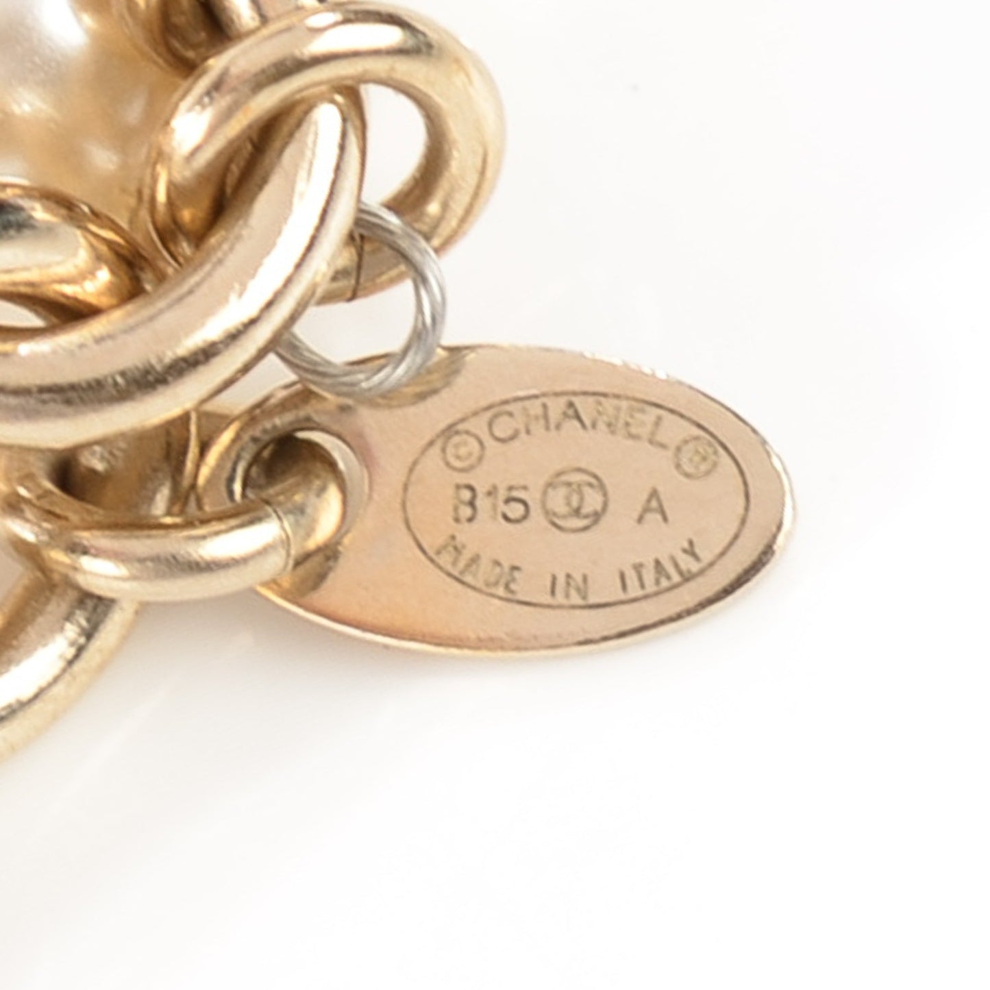 Pearl CC Multi Strand Long Necklace Light Gold