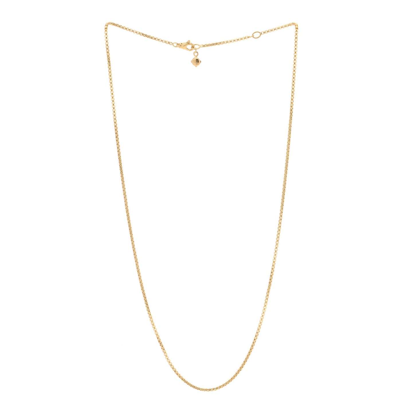 18K Yellow Gold 1.7mm Box Chain Necklace 20"