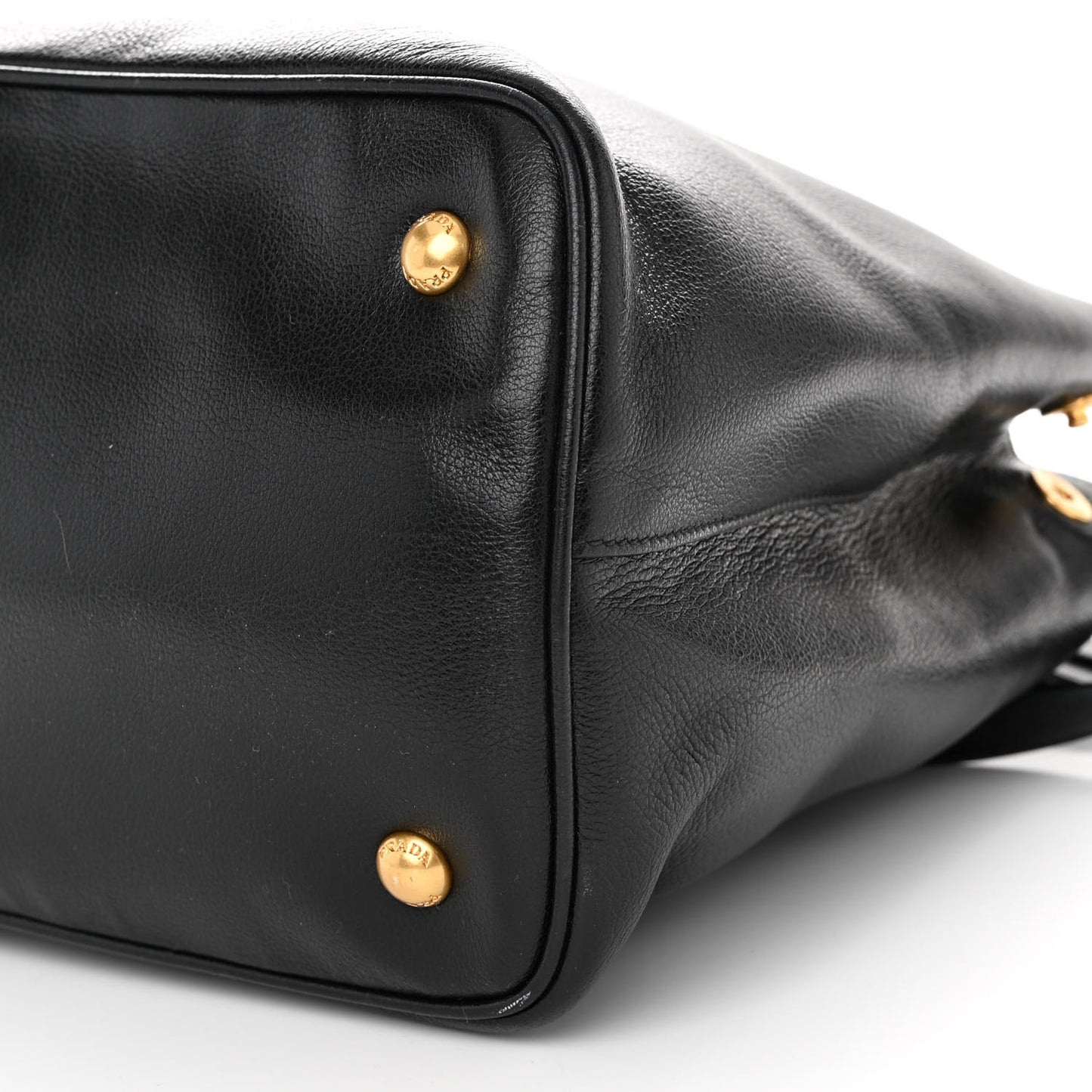 Glace Calfskin Embossed Logo Tote Black