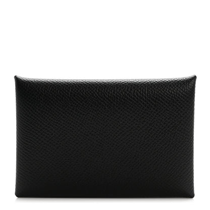 Hermes Epsom Calvi Card Case Black 1 of 8
