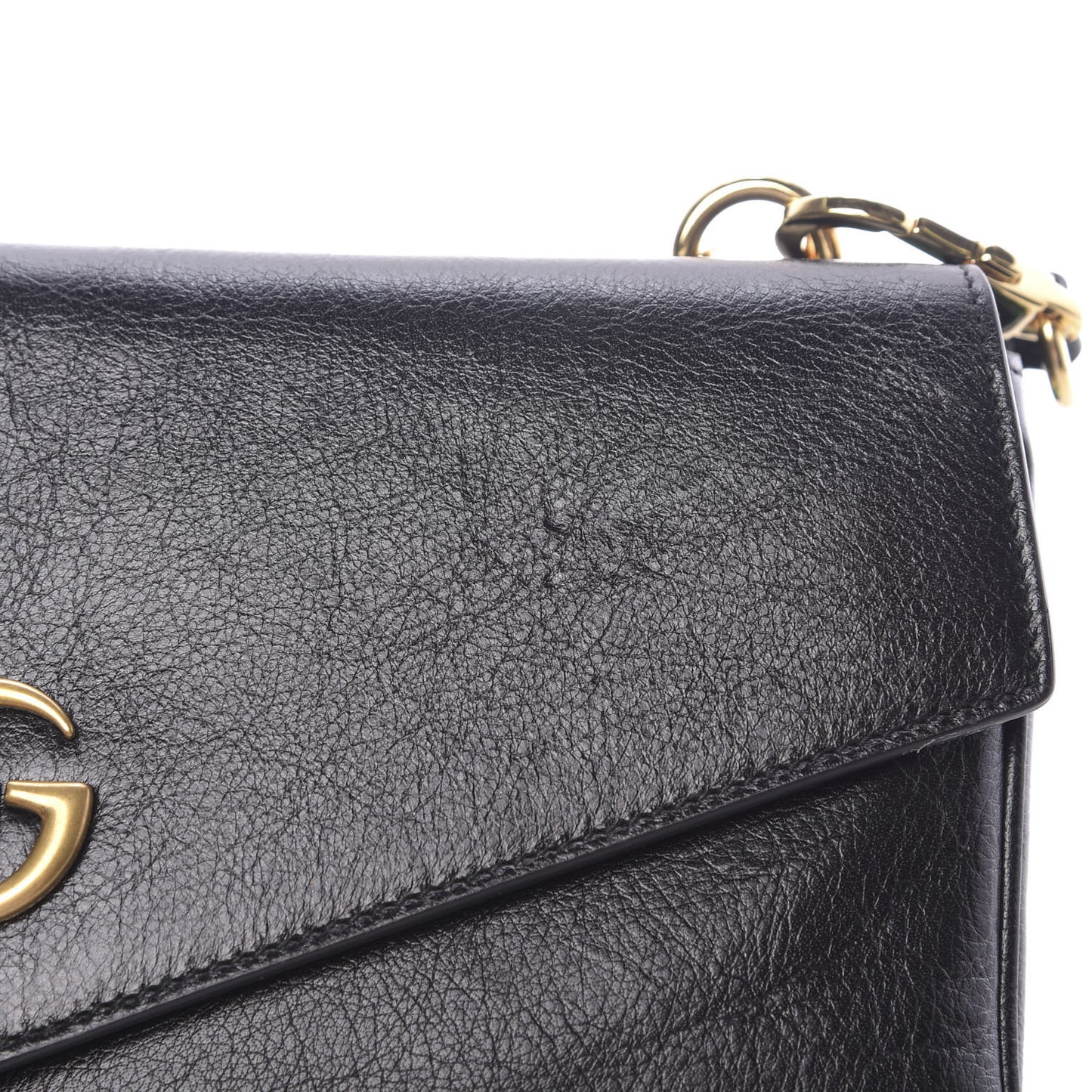 Calfskin Diagonal GG Medium Thiara Double Envelope Shoulder Bag Emerald Green Black