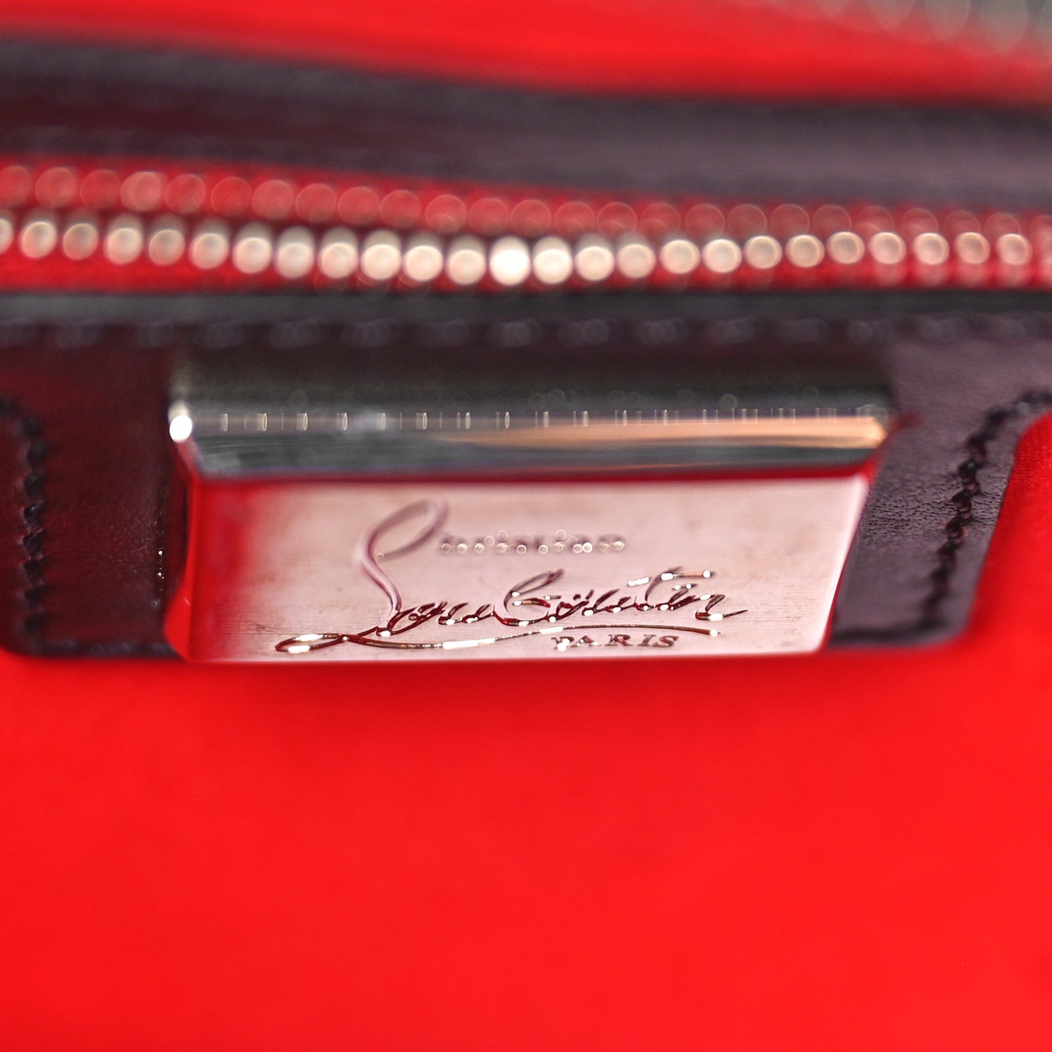 Christian Louboutin Calfskin Empire Fox Fur Small Eloise Tote Silver Black 6 of 9