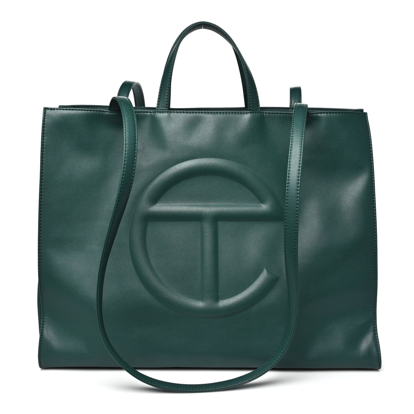 Vegan Leather Large Shopping Bag Dark Olive