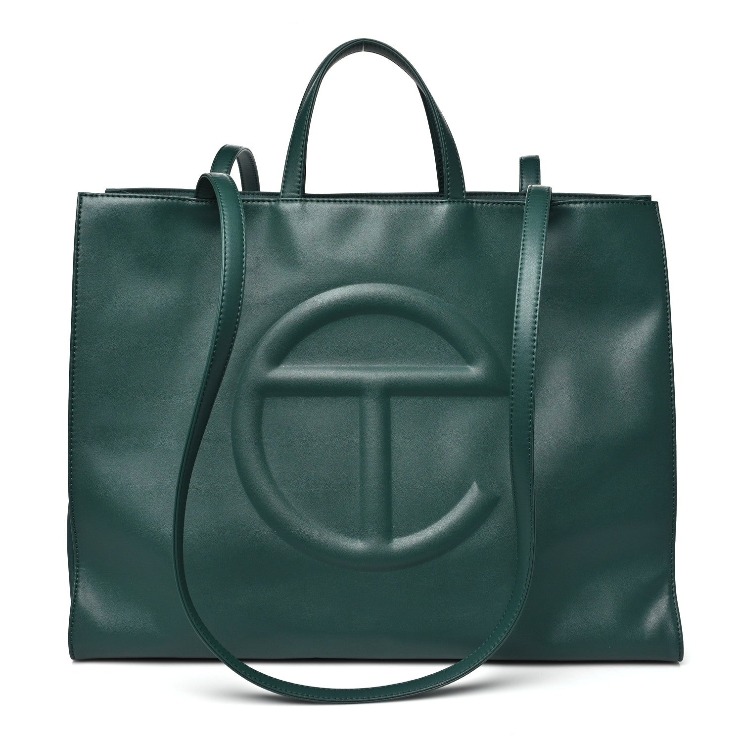 Telfar Vegan Leather Large Shopping Bag Dark Olive 1 of 9
