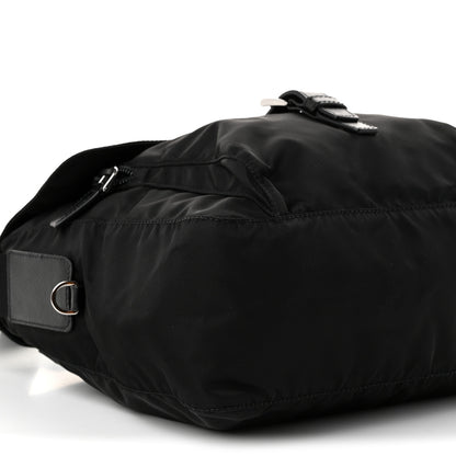 Prada Nylon Vela Saffiano Single Buckle Messenger Shoulder Bag Black 9 of 10
