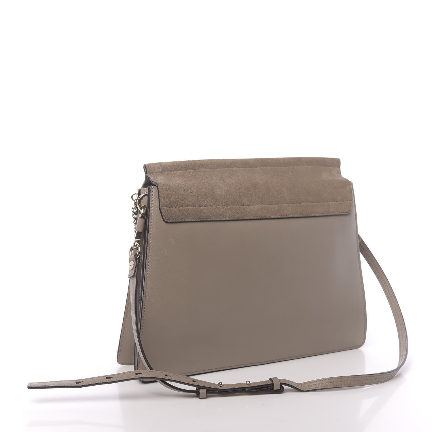 Chloe Calfskin Suede Medium Faye Shoulder Bag Motty Grey 3 of 13