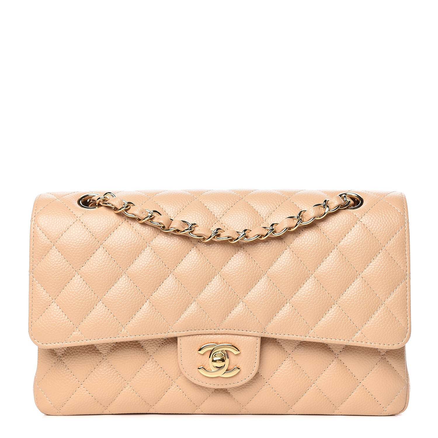 Chanel Caviar Quilted Medium Double Flap Beige Clair 1 of 9