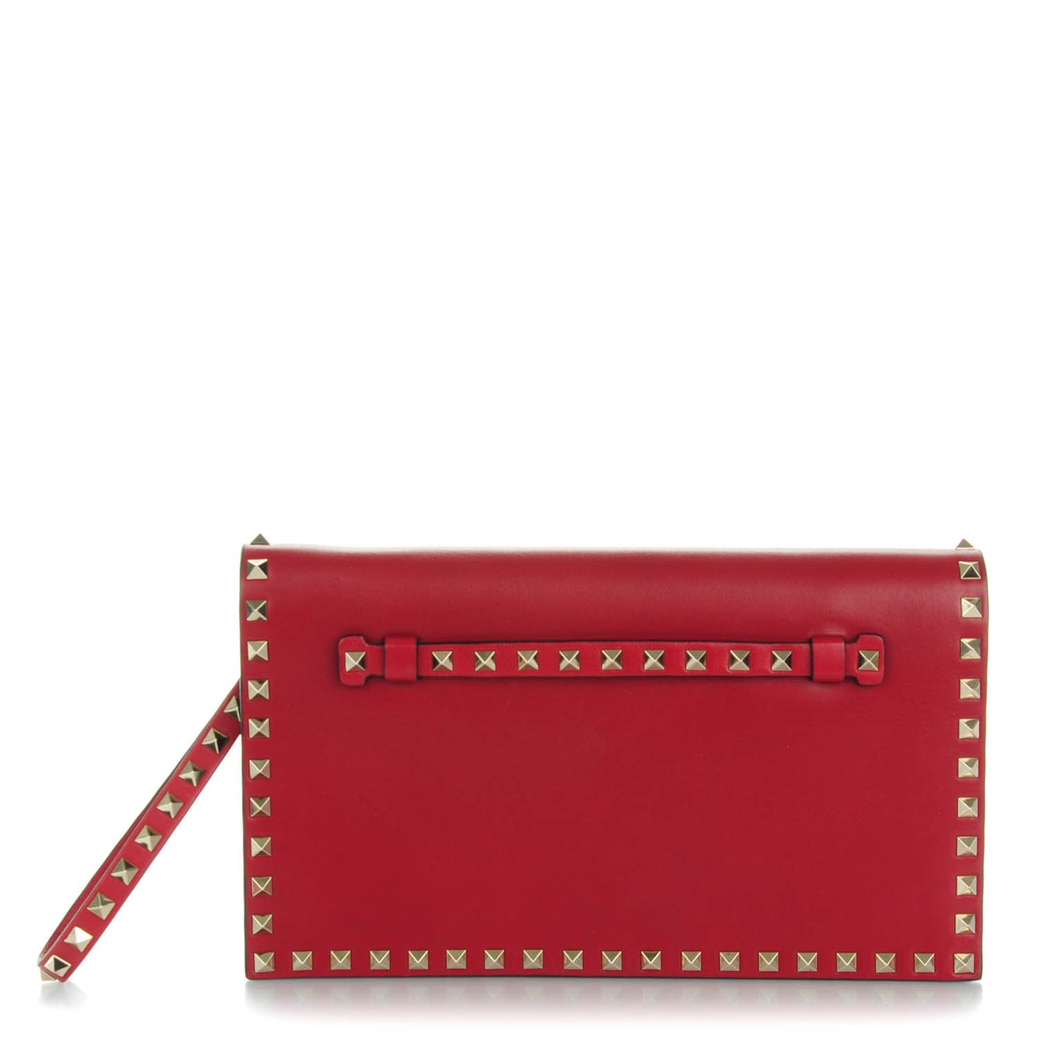 Valentino Garavani Nappa Rockstud Wristlet Clutch Rosso Valentino 1 of 7