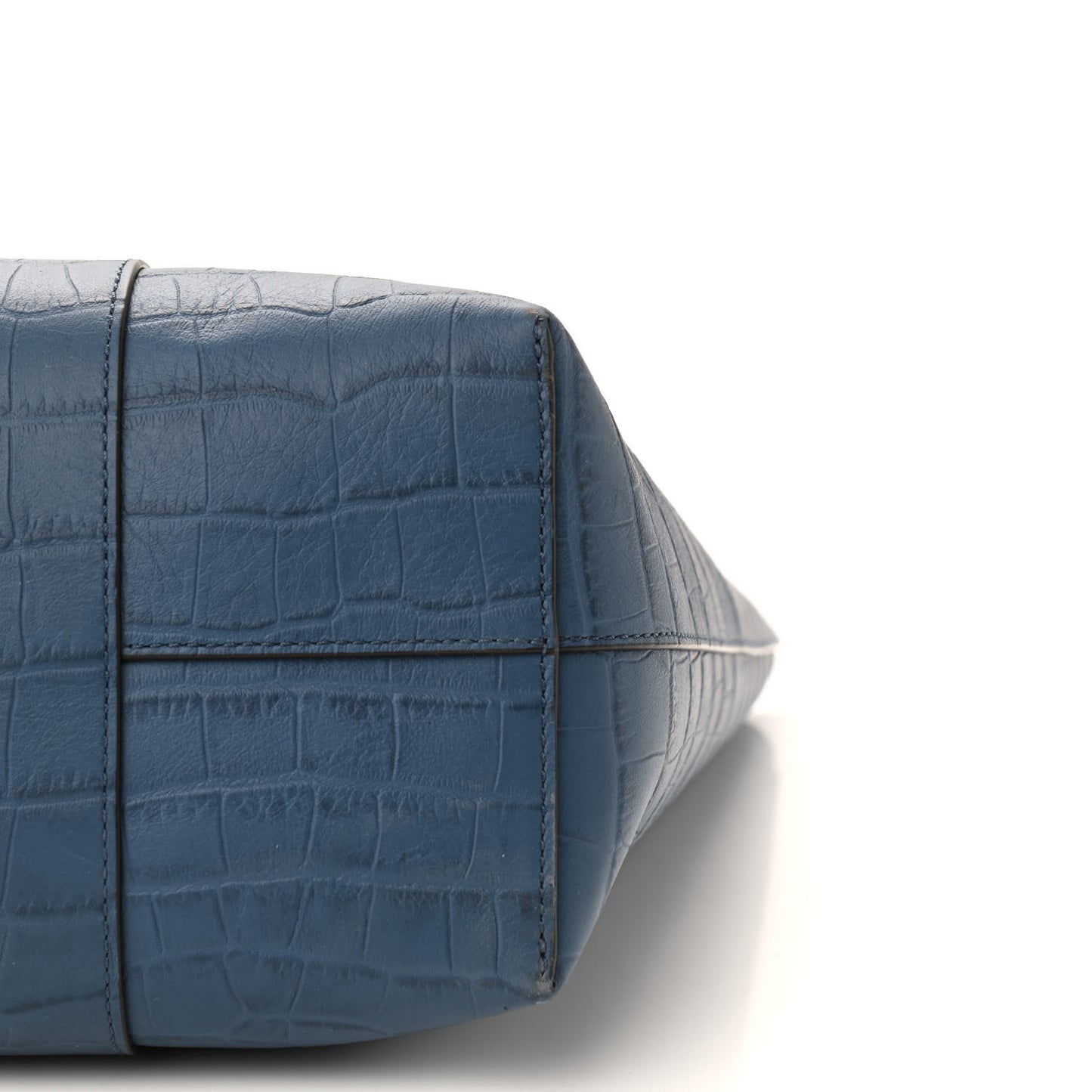 Matte Crocodile Embossed Bayswater Tote Pale Navy
