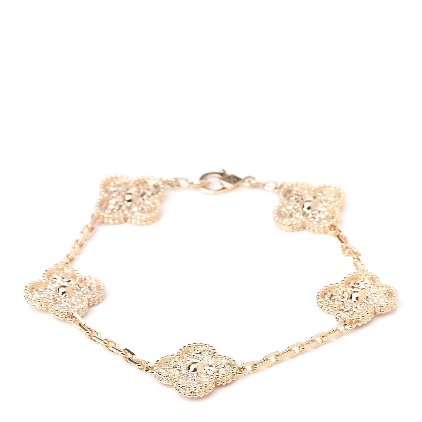 18K Yellow Gold 5 Motifs Vintage Alhambra Bracelet